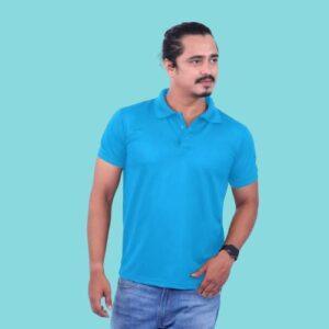 Sky Blue Dri Fit Mars Polo Half Sleeve 200GSM Tshirts
