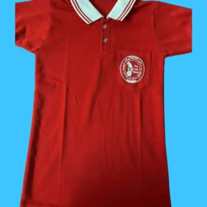 Neocardin Polo T-Shirt,Red with, white Collar, Short Sleeve Boys and Girls size-26 for,4-6 years old